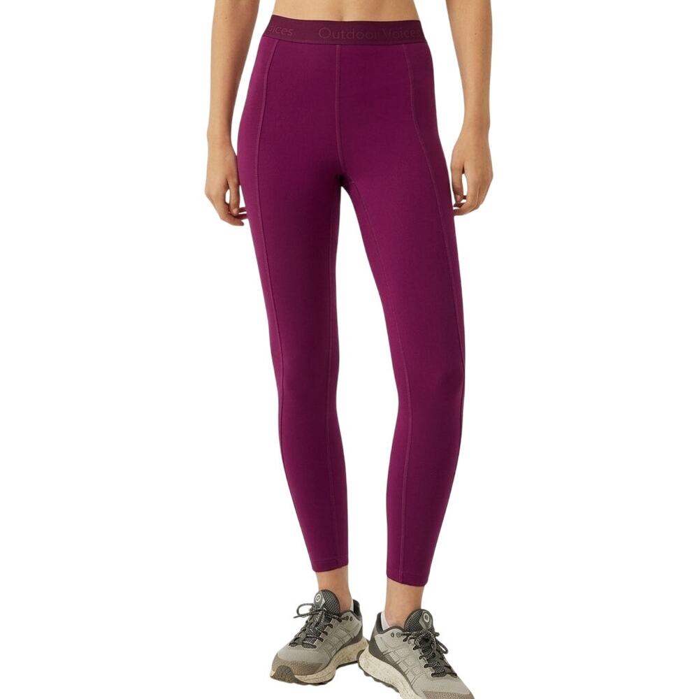 OUTDOOR VOICES SuperForm Bloom 7/8 Leggings Elastic Waist Maroon Womens Size S